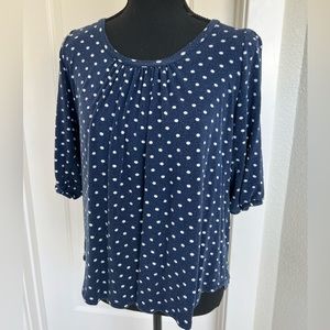 Pixley- Dot Print Cross Back Knit Top
